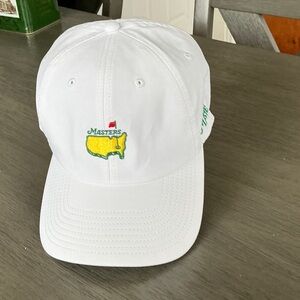American Needle White Hat with Yellow Masters Logo